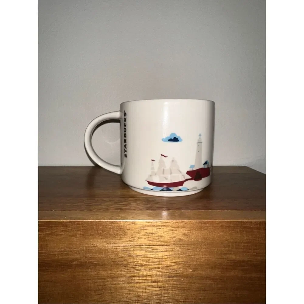 Starbucks Mug Boston You Are Here 2016 14oz Coffee Cup Blue